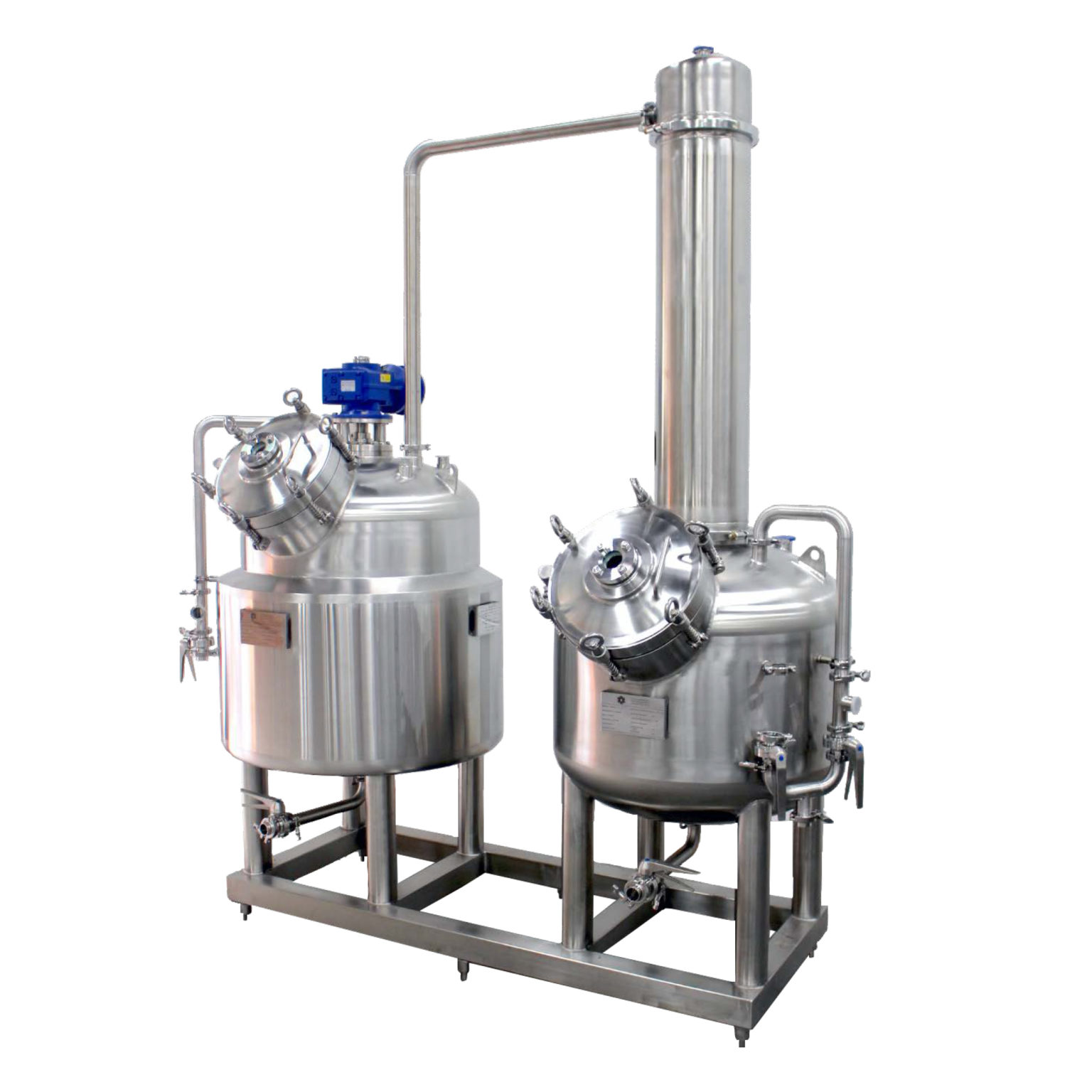 A falling-film evaporator recovering ethanol from an extraction stream.