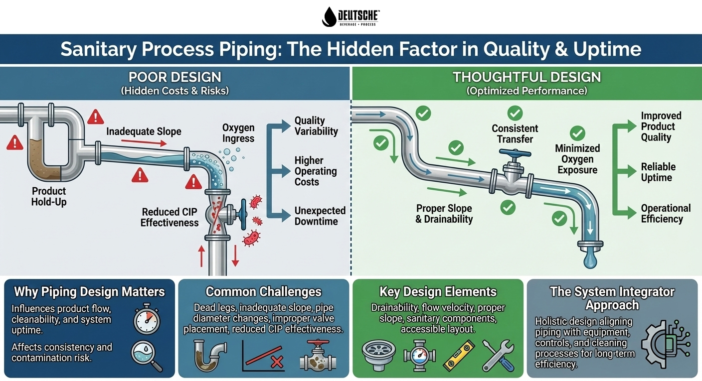Why Sanitary Process Piping Design Impacts Product Quality And Uptime