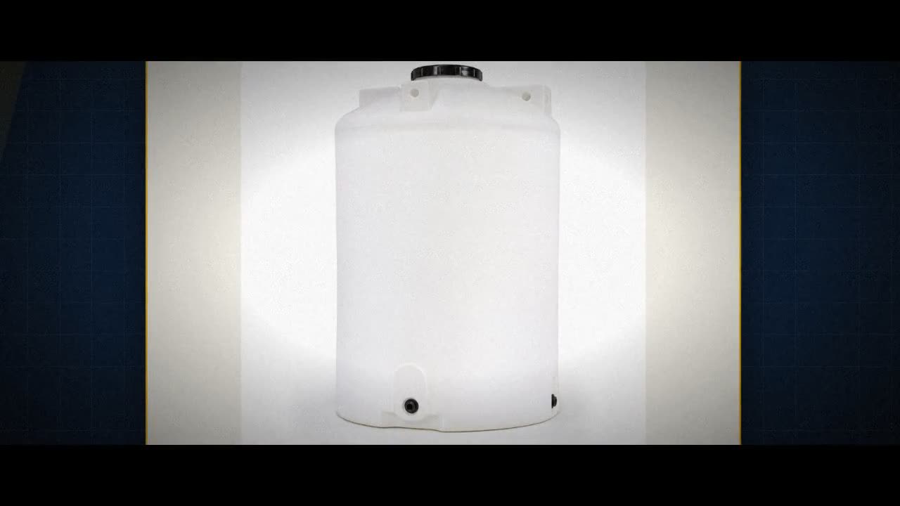 1000 Gallon Plastic Vertical Liquid Storage Tank with Fitting video