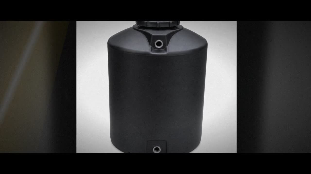 100 Gallon Plastic Vertical Rainwater Harvesting Tank in Black video