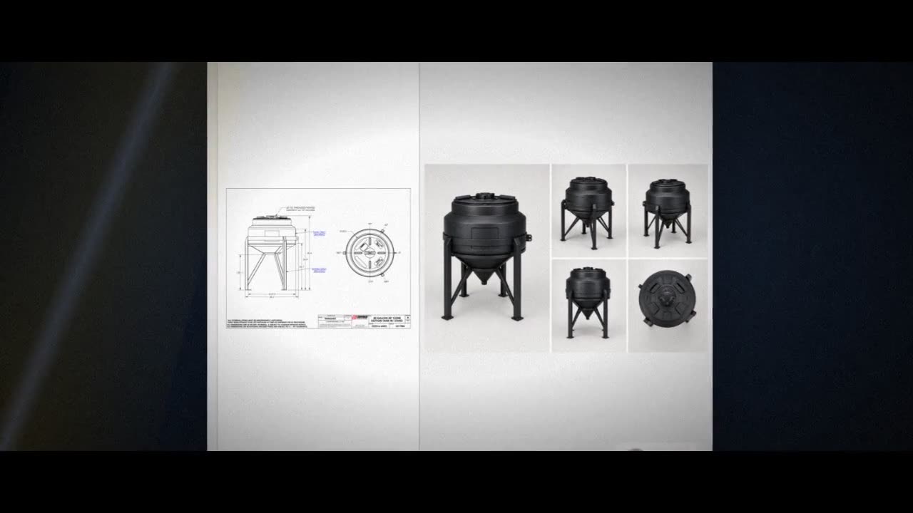 Snyder Industries 30 Gallon Black Heavy Duty Cone Bottom Mixing Tank video