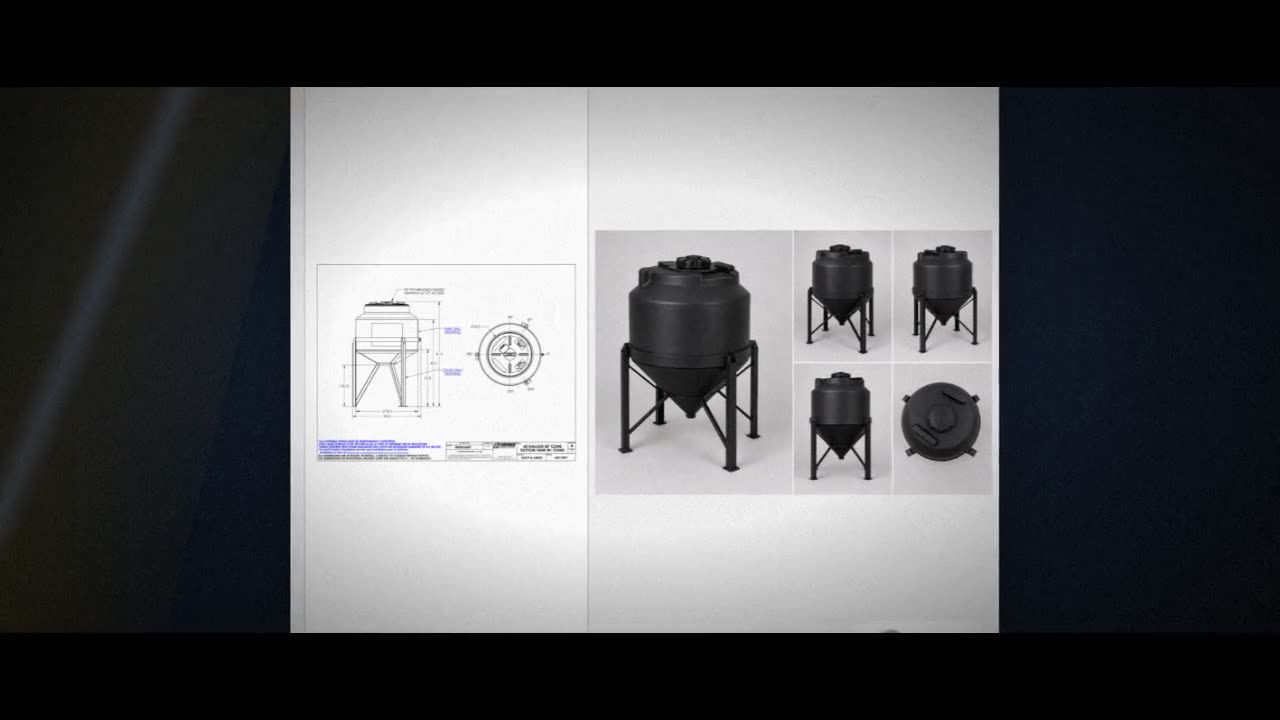 Snyder Industries 60 Gallon Black Heavy Duty Cone Bottom Mixing Tank video