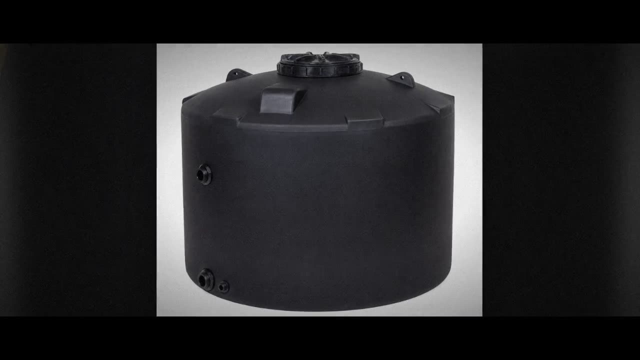 1200 Gallon Plastic Vertical Water Storage Tank in Black video
