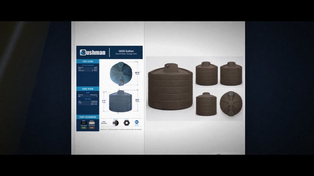 Bushman 5050 Gallon Dark Brown Vertical Water Storage Tank video