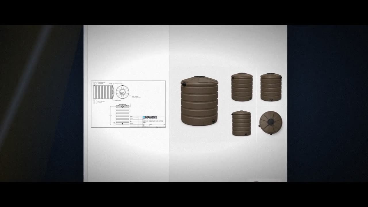 Bushman 330 Gallon Dark Brown Rainwater Collection Storage Tank video