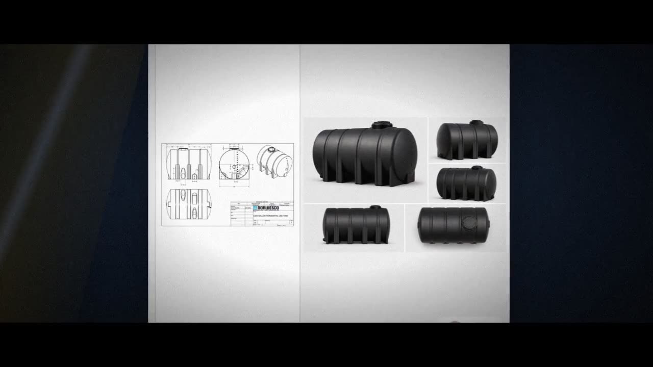 Norwesco 1325 Gallon Black Horizontal Leg Tank video
