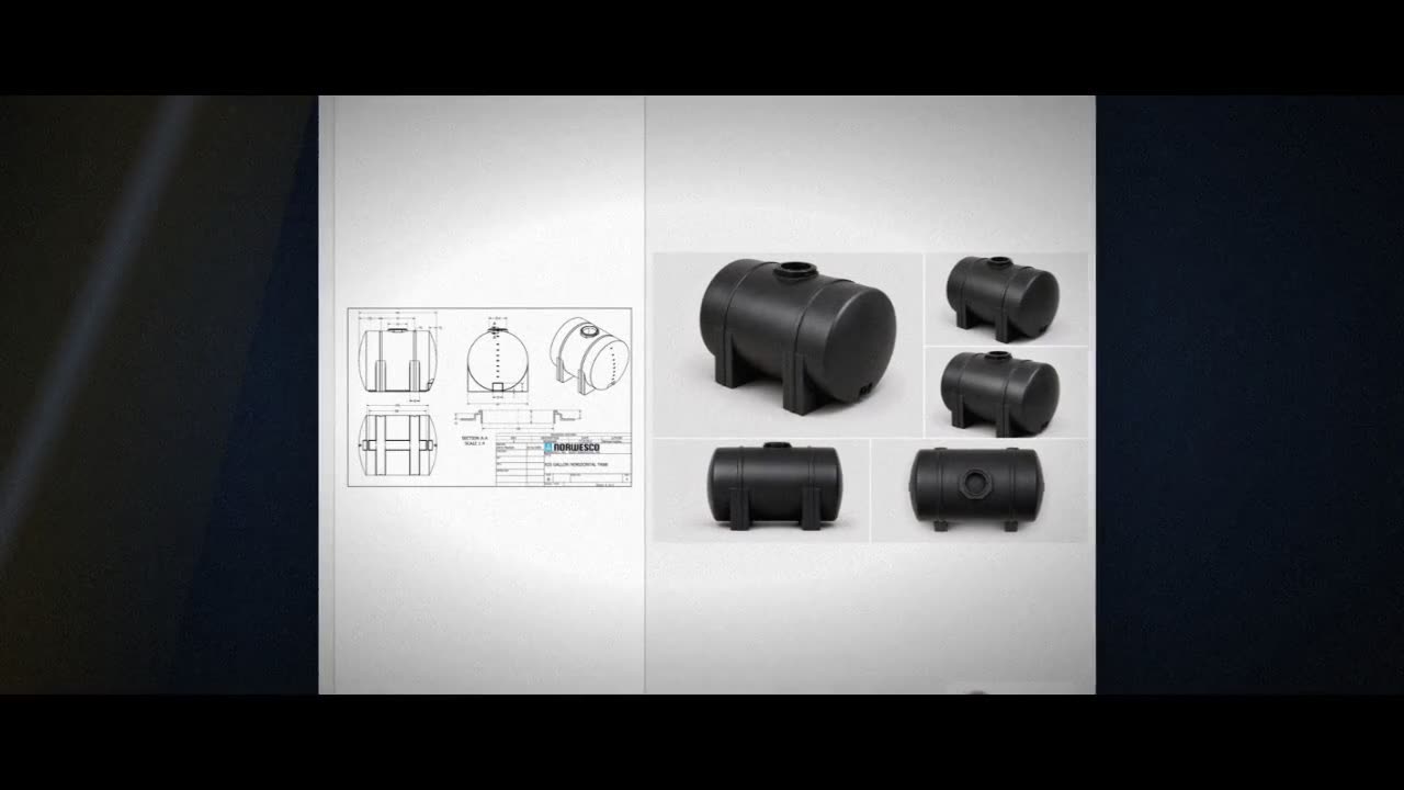 Norwesco 925 Gallon Black Horizontal Leg Tank video