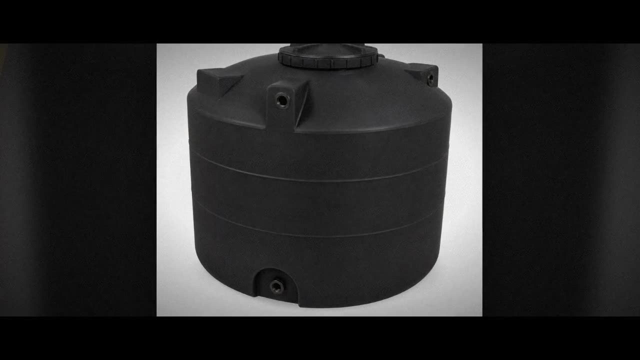 1320 Gallon Plastic Vertical Water Storage Tank in Black video