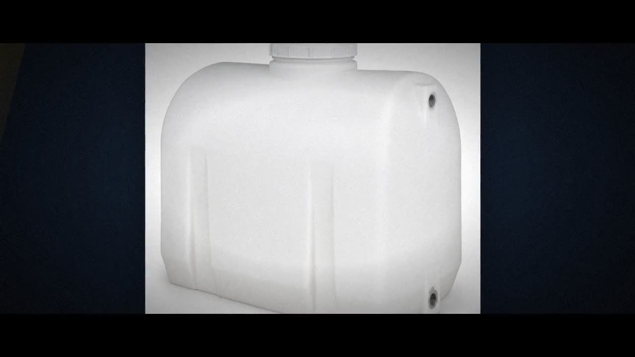 130 Gallon Plastic Vertical Rainwater Harvesting Tank with Slimline De video