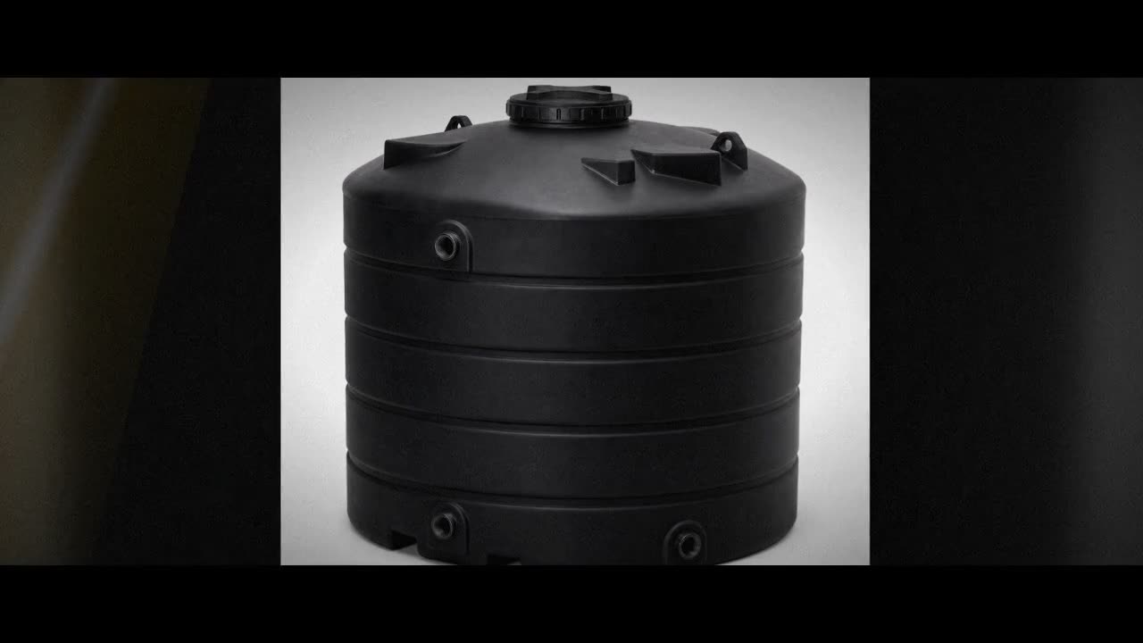 1320 Gallon Plastic Vertical Rainwater Harvesting Tank in Black video