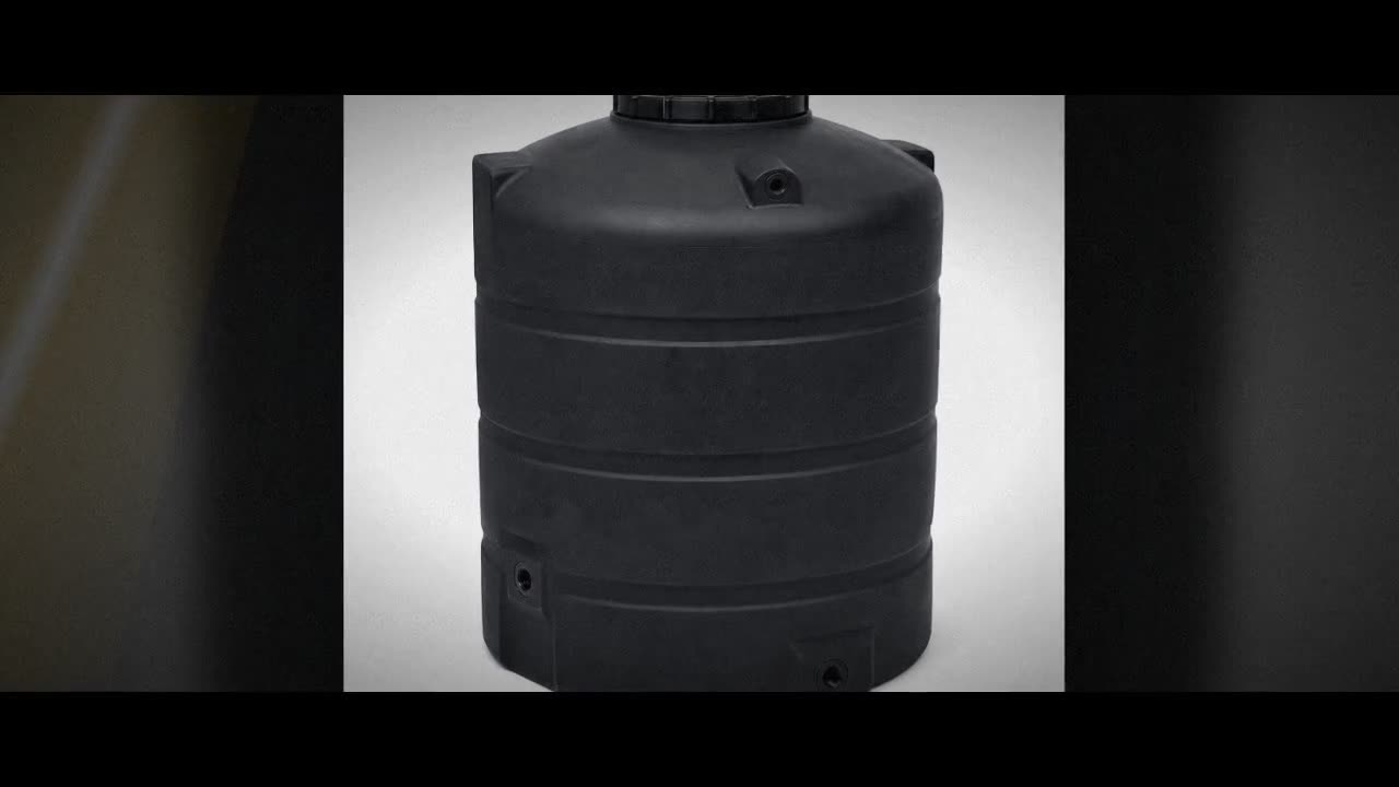 865 Gallon Plastic Vertical Rainwater Harvesting Tank in Black video