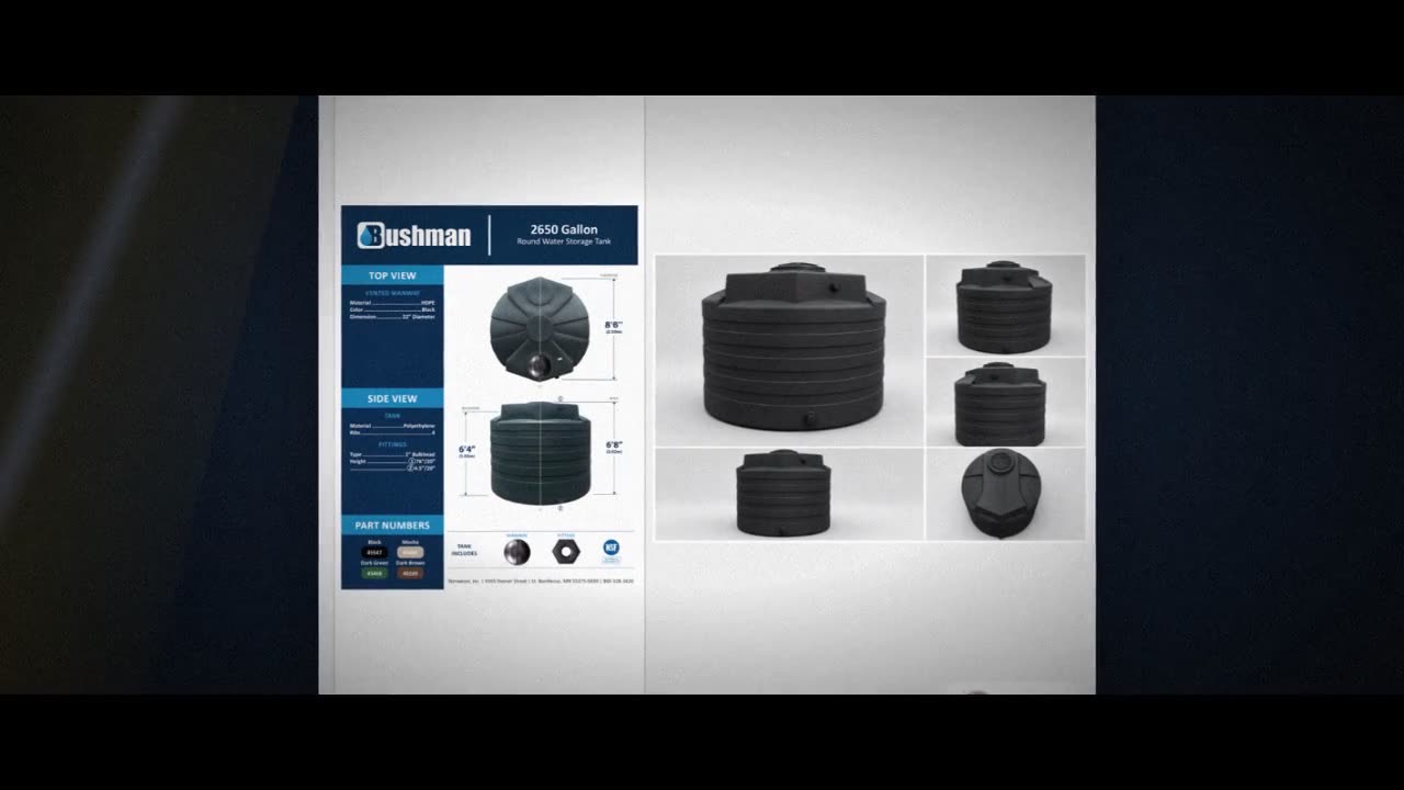 Bushman 2650 Gallon Black Vertical Water Storage Tank video