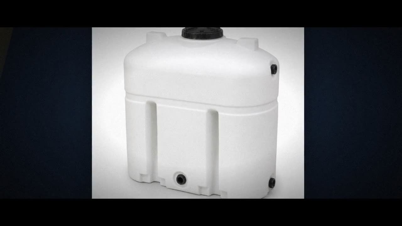 265 Gallon Plastic Vertical Rainwater Harvesting Tank with Slimline De video