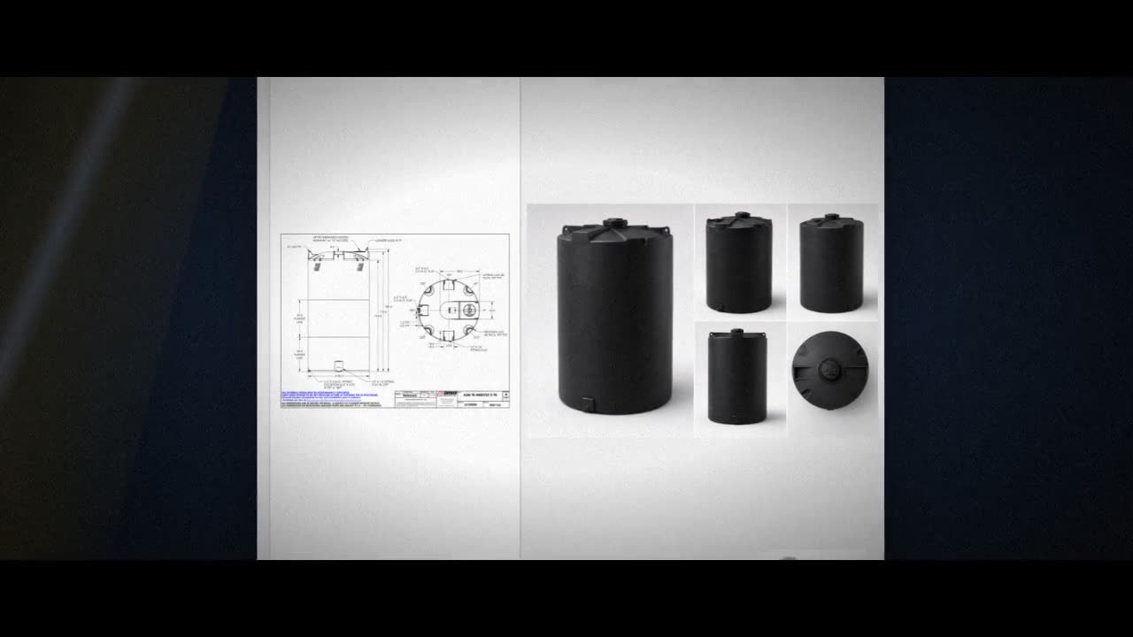 Snyder Industries 4400 Gallon ASTM Black Heavy Duty Vertical Storage T video