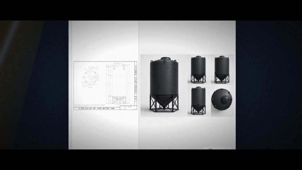 Snyder Industries 5500 Gallon Black XLPE Cone Bottom Tank video