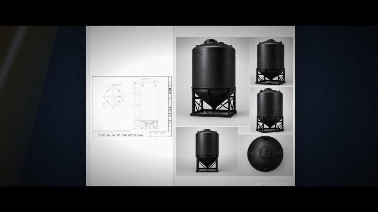 Snyder Industries 5500 Gallon Black XLPE Heavy Duty Cone Bottom Tank video