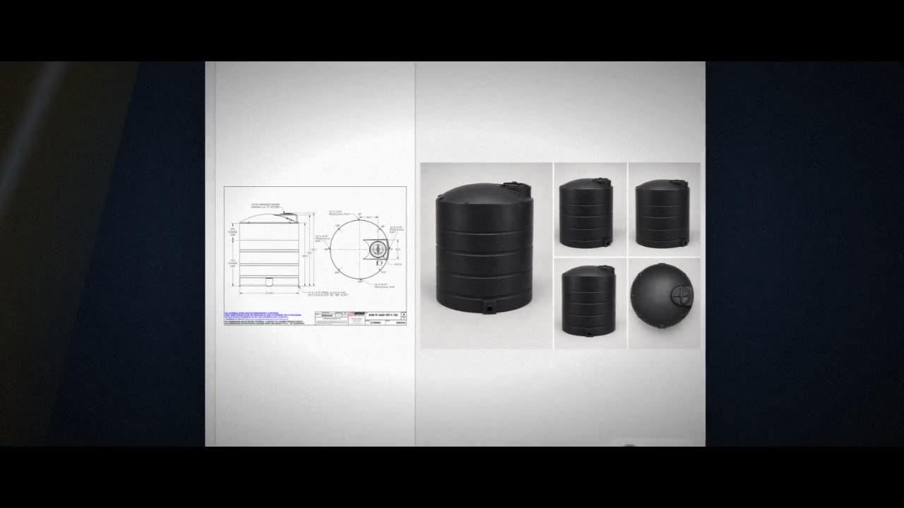 Snyder Industries 3650 Gallon ASTM Black Heavy Duty Vertical Storage T video