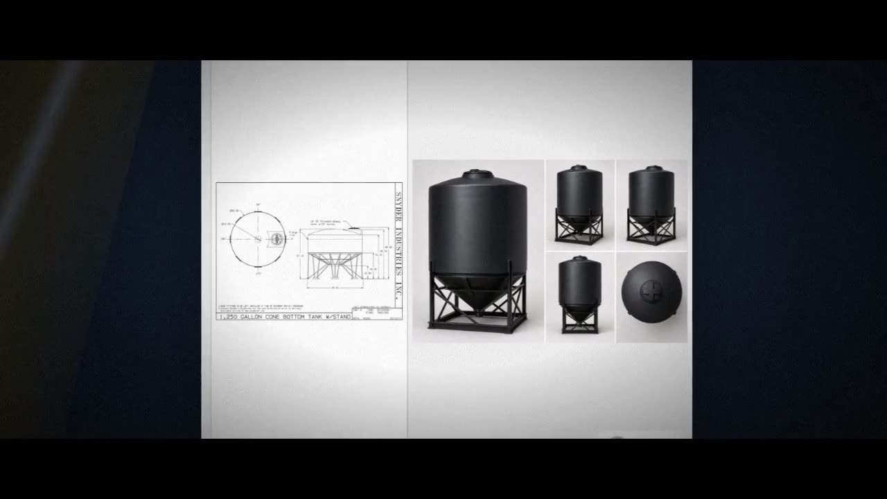 Snyder Industries 1250 Gallon Heavy Duty Cone Bottom Tank video