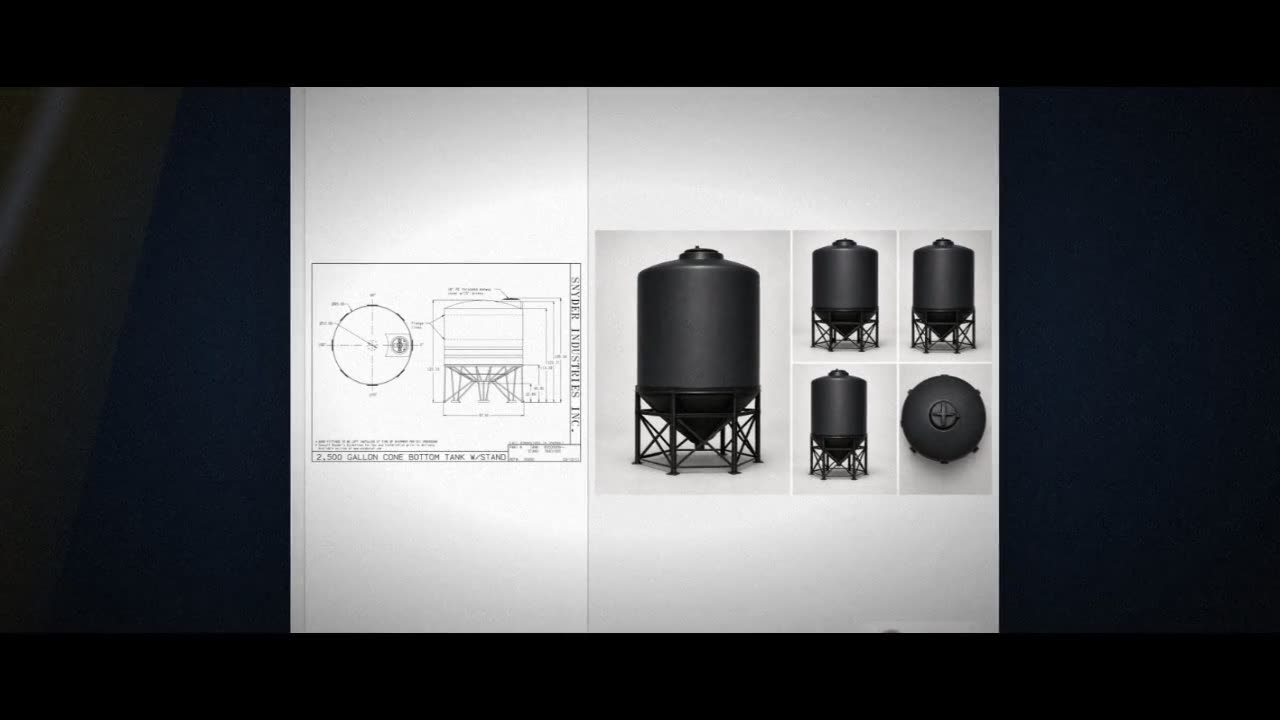 Snyder Industries 2500 Gallon Heavy Duty Cone Bottom Tank video