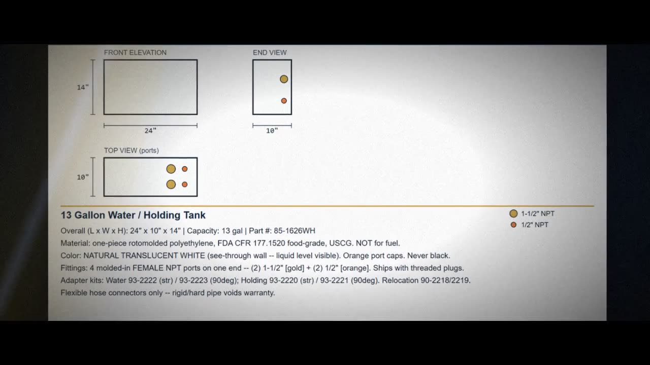 Todd Marine 13 Gallon Water & Holding Tank (85-1626WH) video