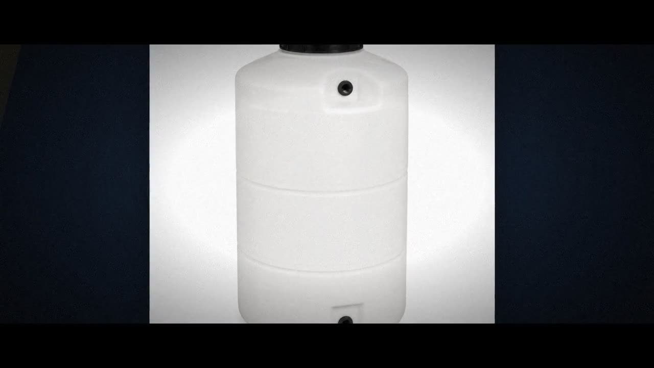 65 Gallon Plastic Vertical Liquid Storage Tank in White video