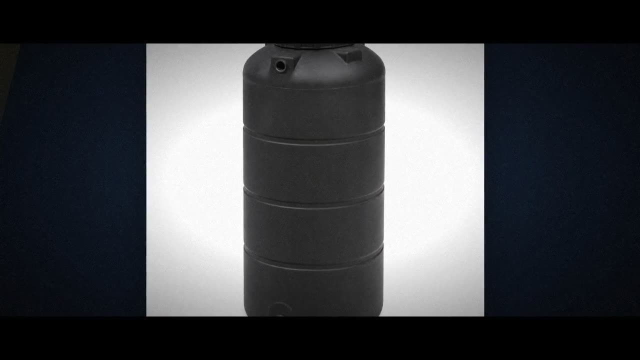250 Gallon Plastic Vertical Water Storage Tank in Black video