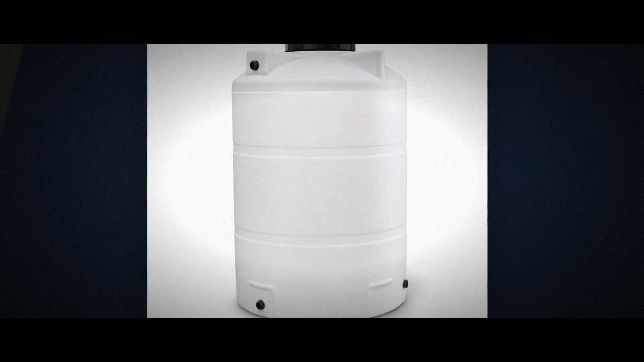 850 Gallon Plastic Vertical Liquid Storage Tank in White video