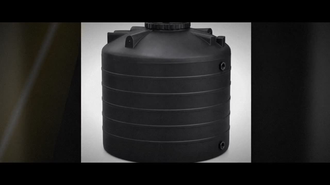 1200 Gallon Plastic Vertical Liquid Storage Tank in Black video