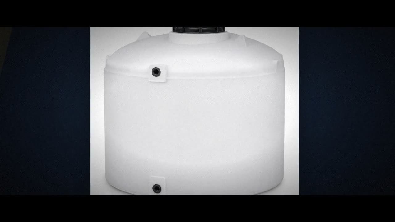 1200 Gallon Plastic Vertical Liquid Storage Tank in White video