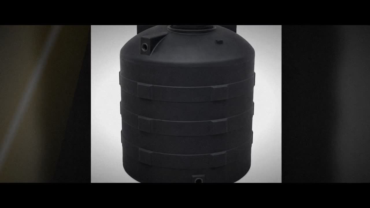1750 Gallon Plastic Vertical Water Storage Tank in Black video