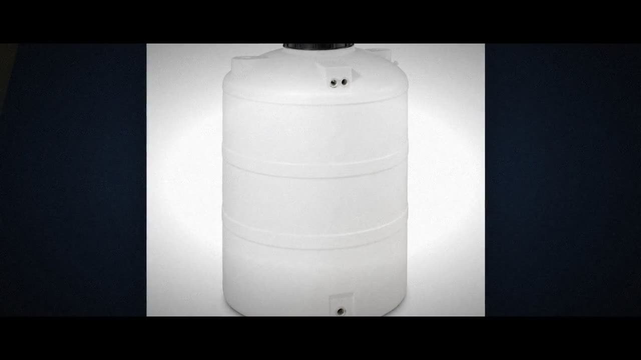 2200 Gallon Plastic Vertical Liquid Storage Tank in White video