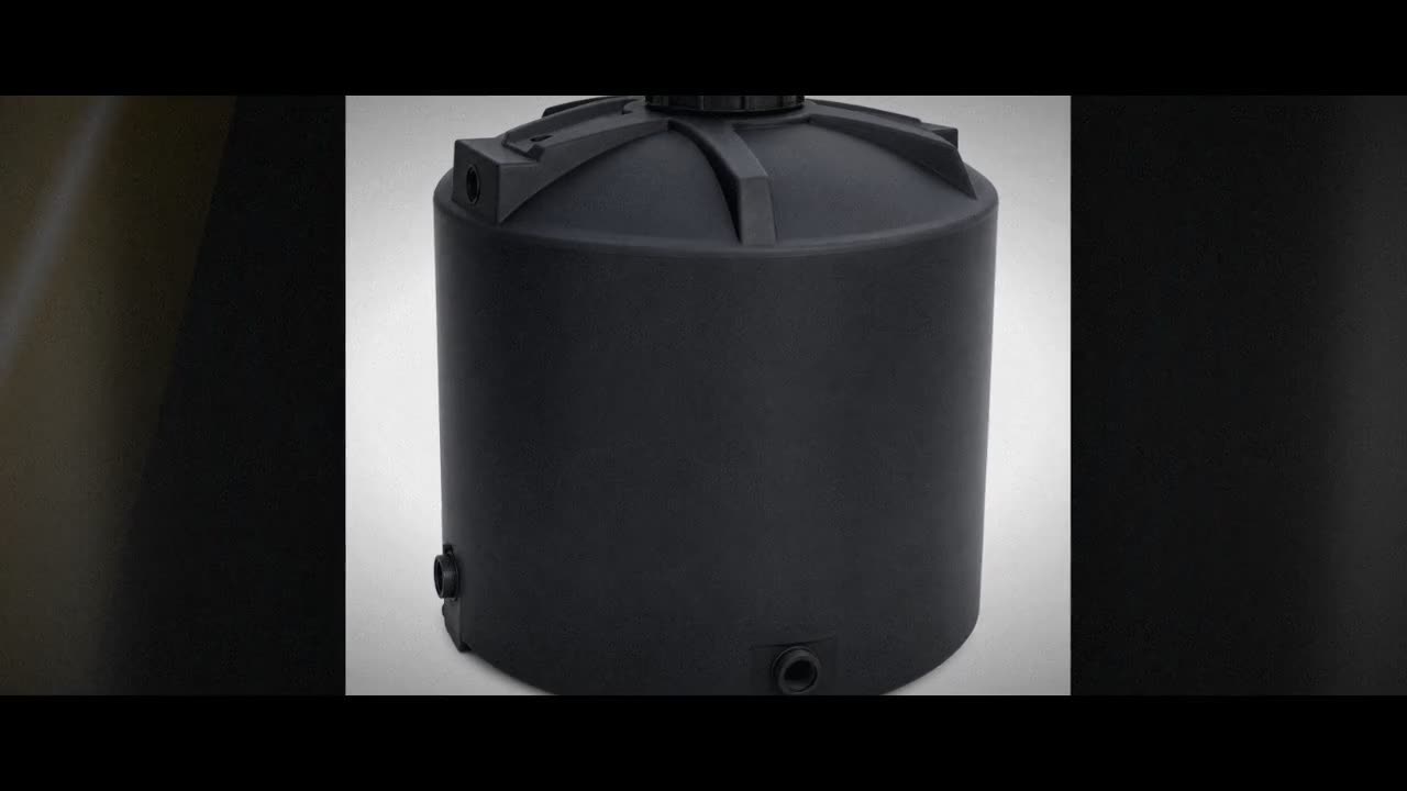 900 Gallon Plastic Vertical Water Storage Tank in Black video