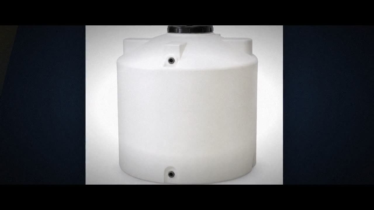 1100 Gallon Plastic Vertical Water Storage Tank in White video
