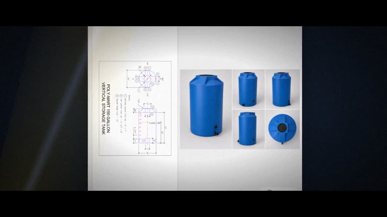 Bushman 150 Gallon Plastic Vertical Emergency Water Storage Tank in Bl video