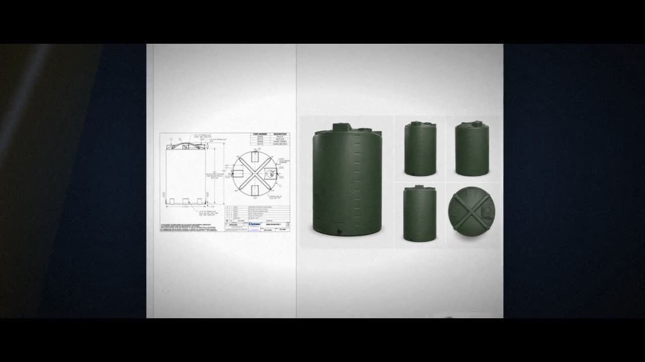 Bushman 5000 Gallon Plastic Vertical Rainwater Harvesting Tank in Dark video