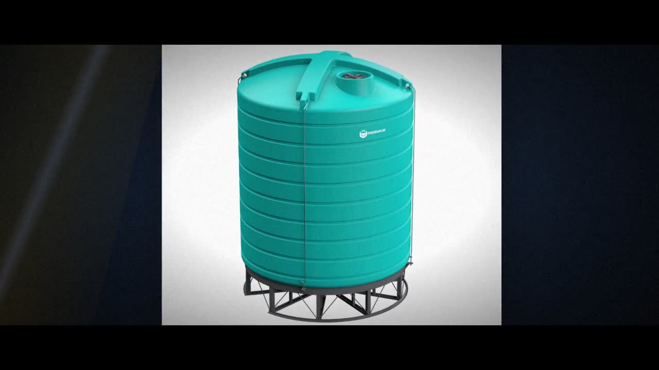 Enduraplas 1100 Gallon 15 Degree Plastic Cone Bottom Tank with Stand i video