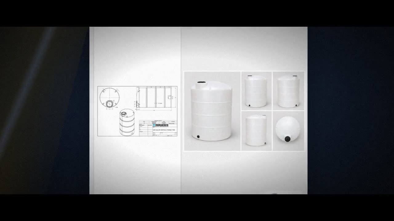 1500 Gallon Vertical Liquid Storage Tank - Natural White (64" x 116")  video