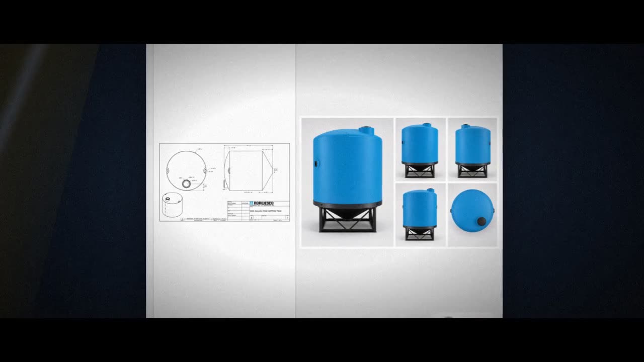 Norwesco 5500 Gallon 30 Degree HDPE Cone Bottom Tank in Blue video