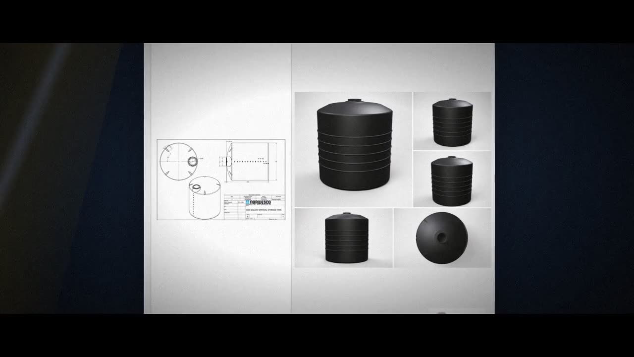 3000 Gallon Plastic Water Storage Tank - Black (95" x 109") video