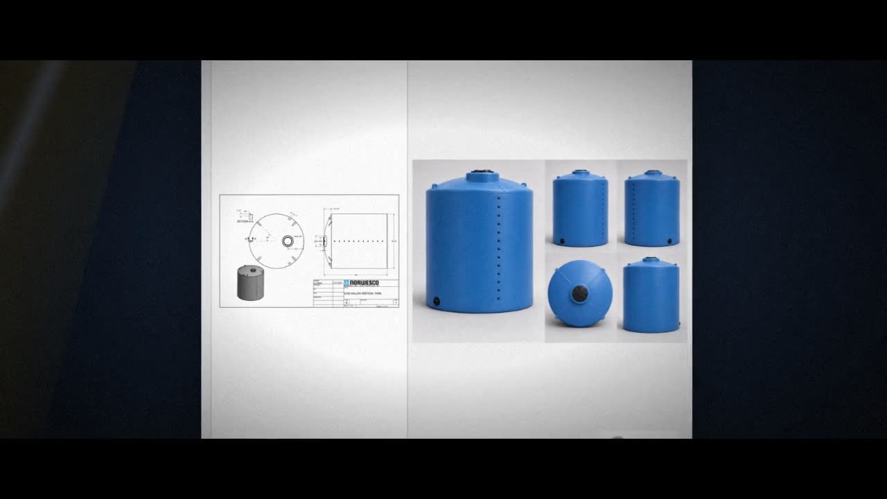 Norwesco 6100 Gallon Vertical Liquid Storage Tank in Blue video