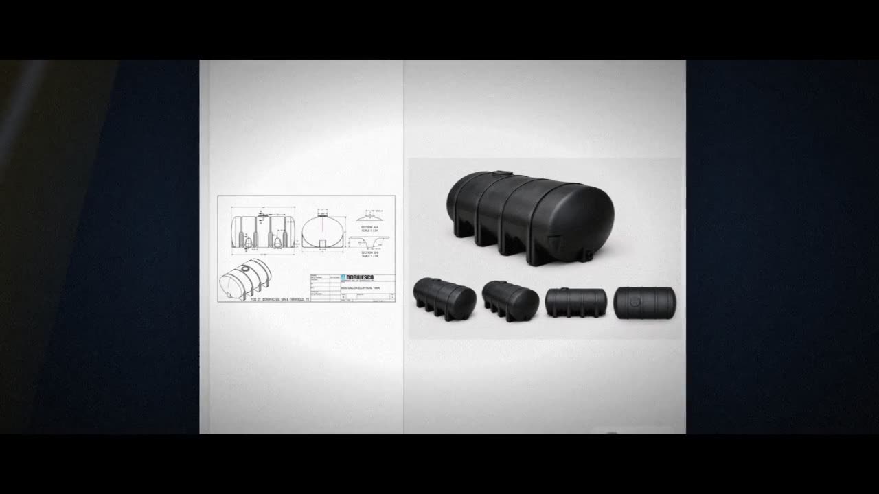 Norwesco 2635 Gallon Horizontal Elliptical Leg Tank in Black video