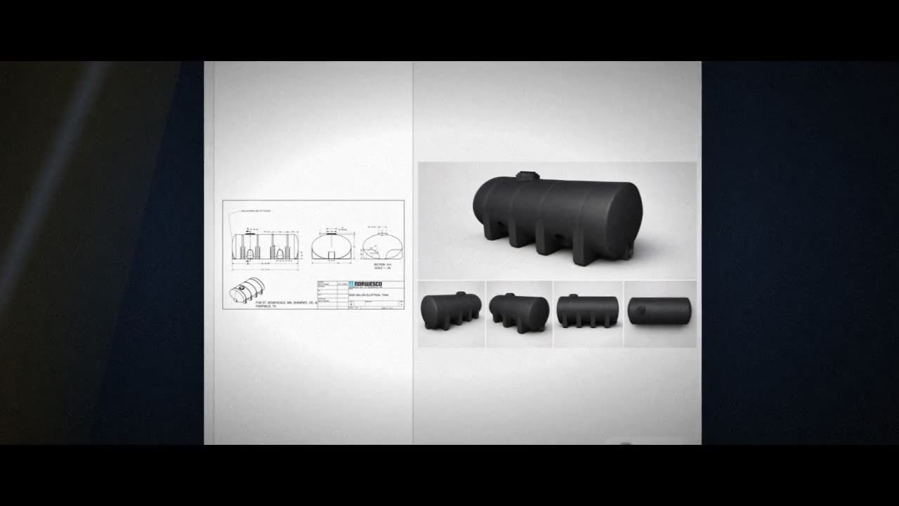 Norwesco 2035 Gallon HDPE Horizontal Elliptical Leg Tank in Black video