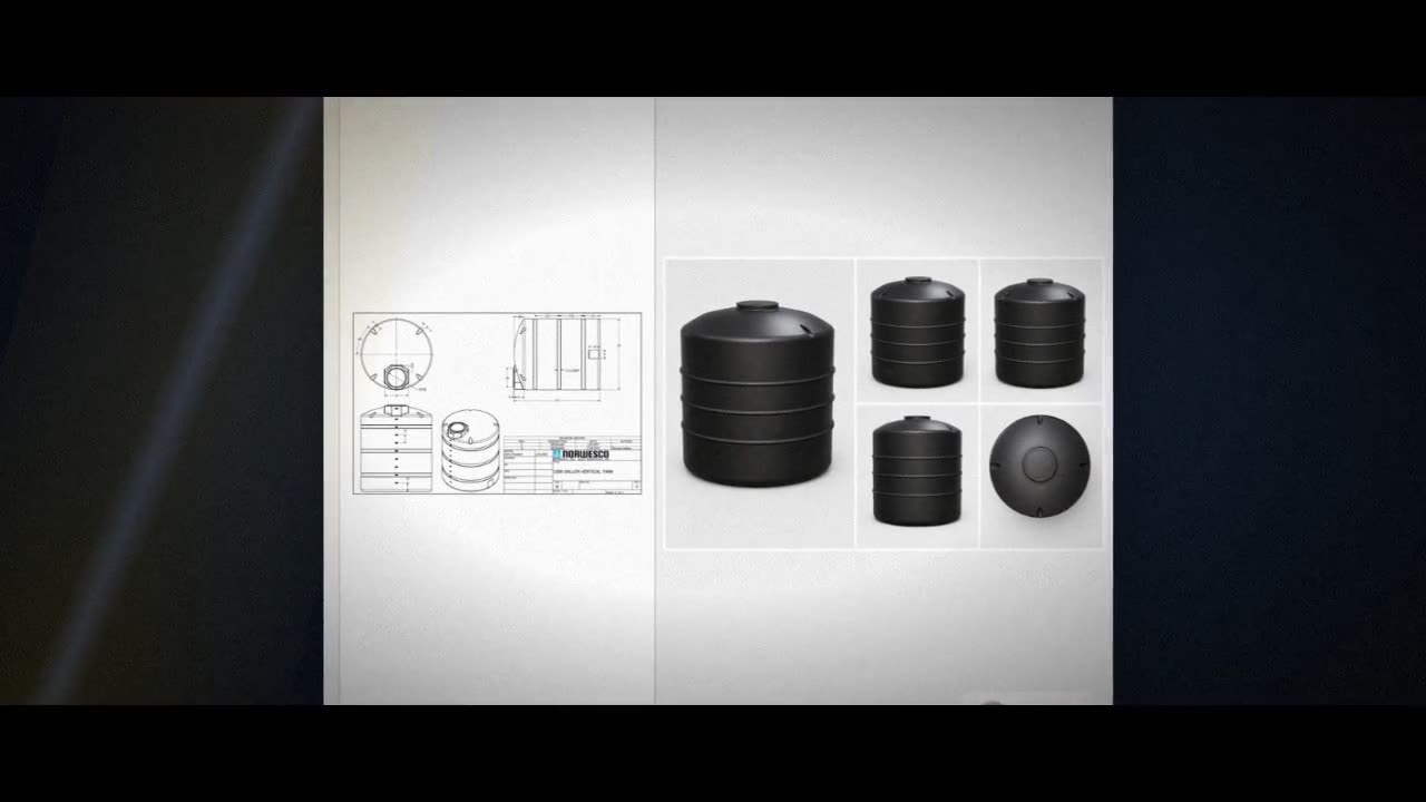 1000 Gallon Plastic Water Storage Tank - Black (64" x 80") video