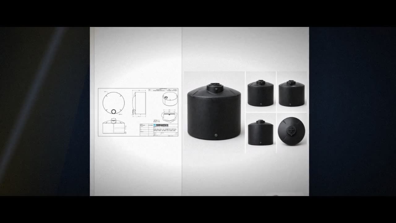 5000 Gallon Plastic Water Storage Tank - Black (141" x 86") video