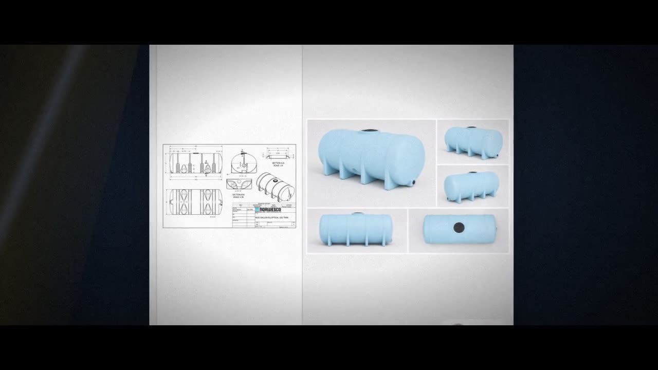 Norwesco 4035 Gallon HDPE Horizontal Elliptical Leg Tank in Blue video