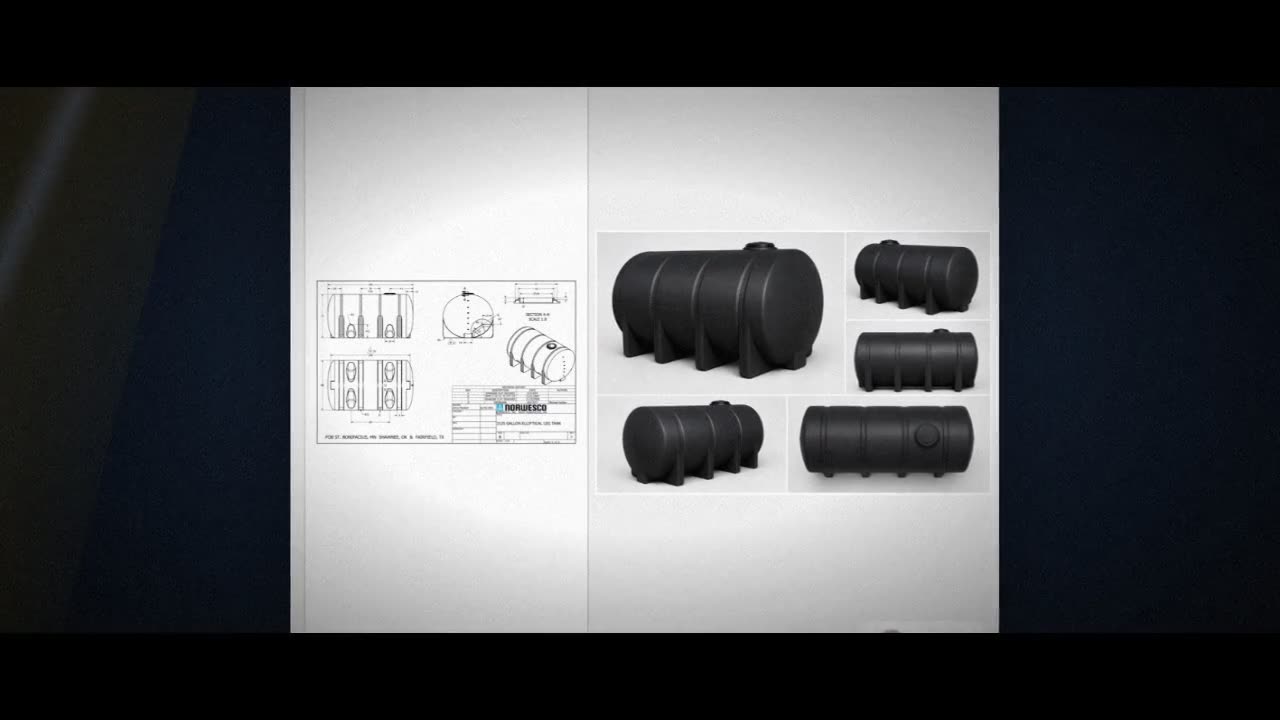 Norwesco 3135 Gallon HDPE Horizontal Elliptical Leg Tank in Black video