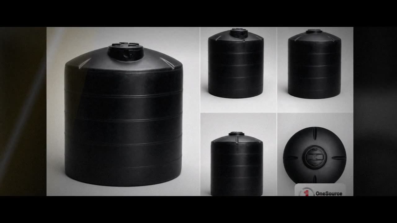 200 Gallon Plastic Water Storage Tank - Black (35" x 59") video