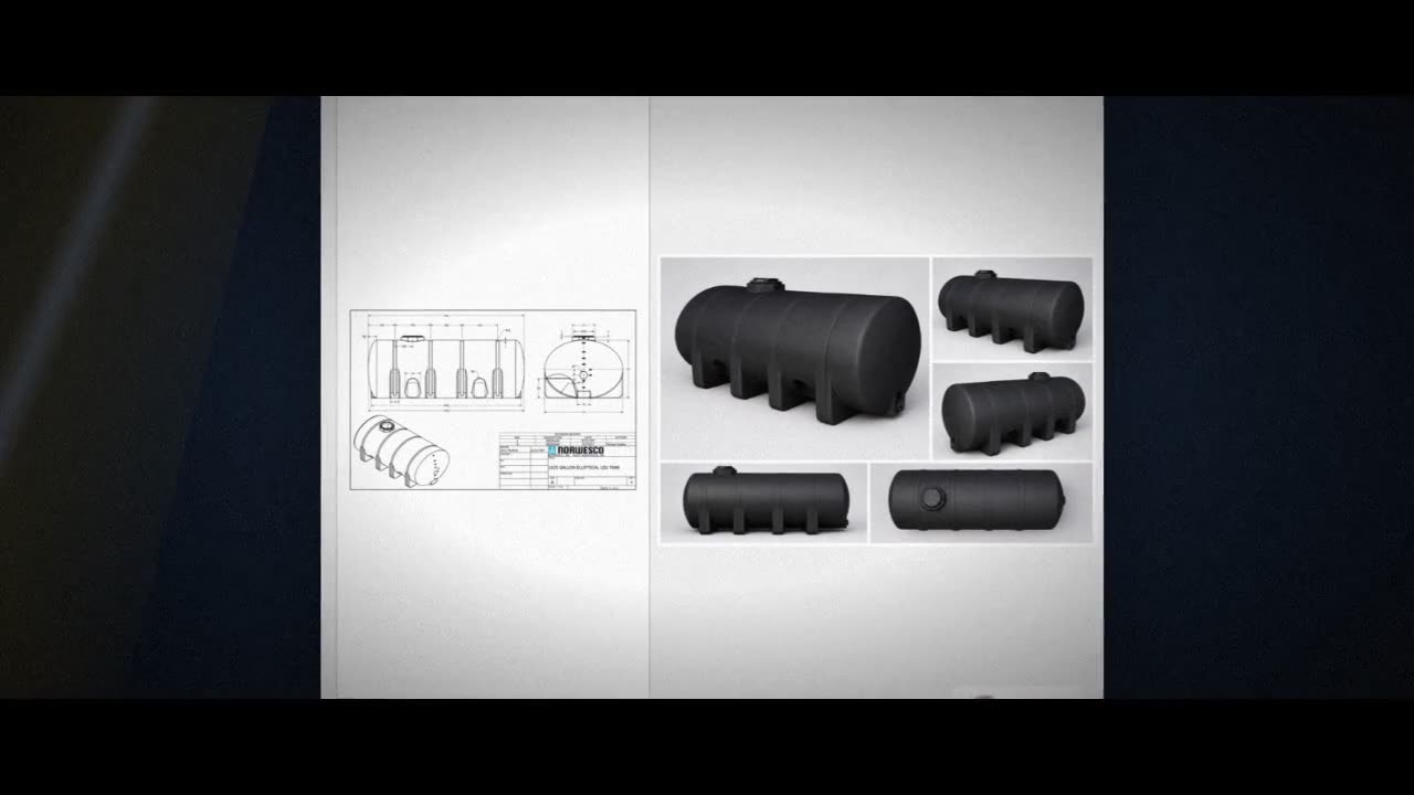 Norwesco 1635 Gallon HDPE Horizontal Elliptical Leg Tank in Black video