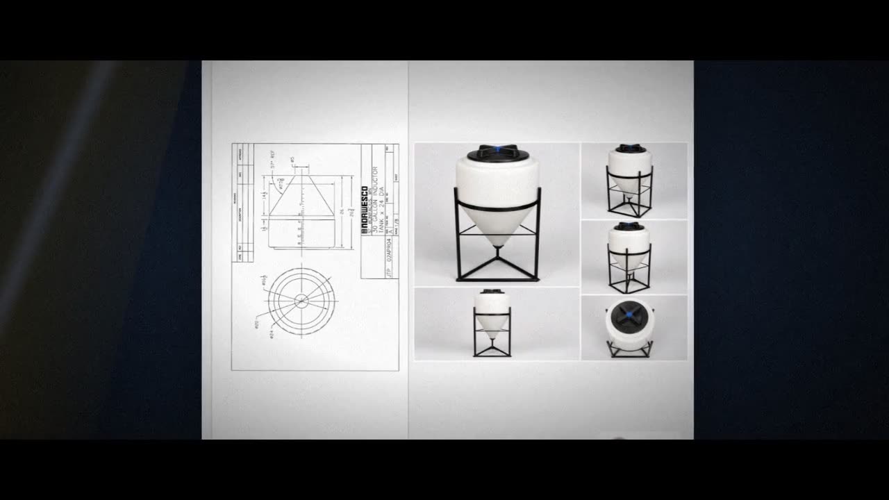 30 Gallon 57 Degree Cone Bottom Inductor Tank video
