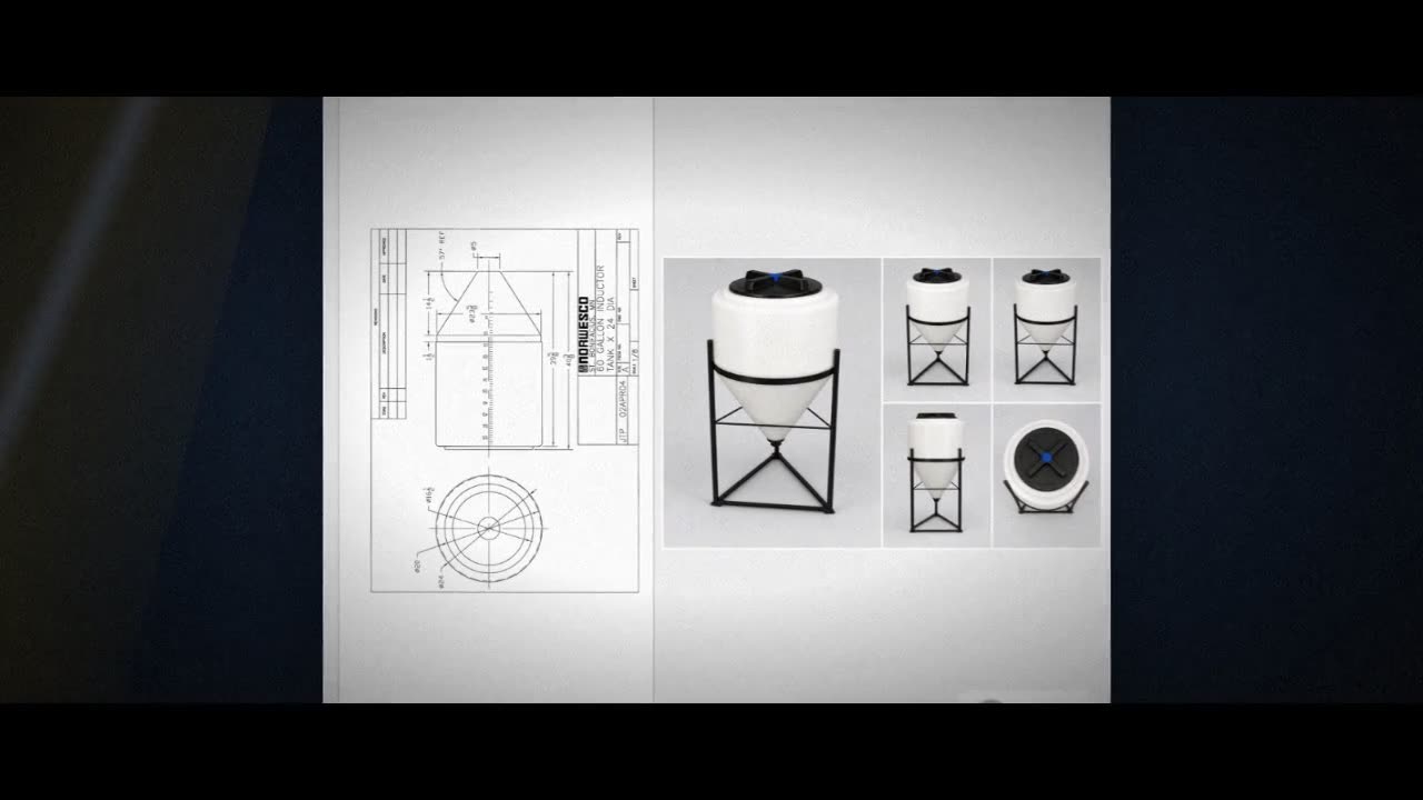 60 Gallon 57 Degree Cone Bottom Inductor Tank video